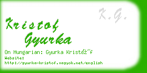 kristof gyurka business card